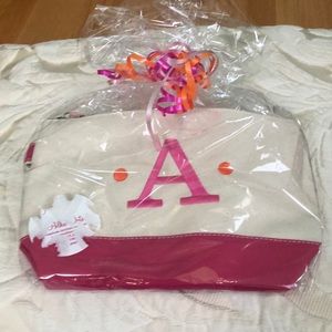 Monogrammed Canvas Pouch